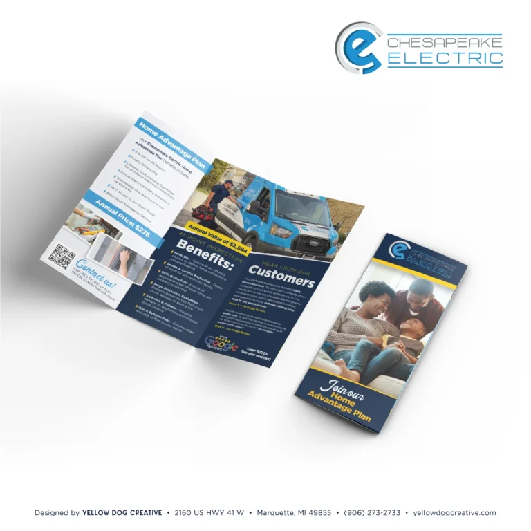 a brochure and a book