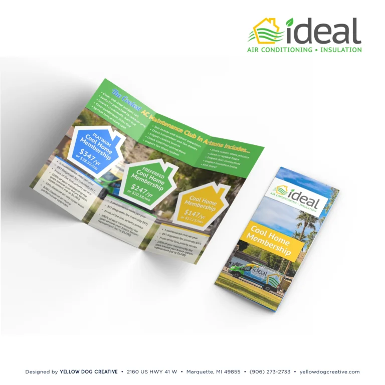 a brochure and a book