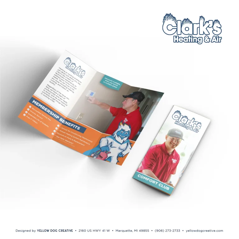 a brochure and a book