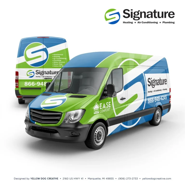 a group of vans with a logo on the side